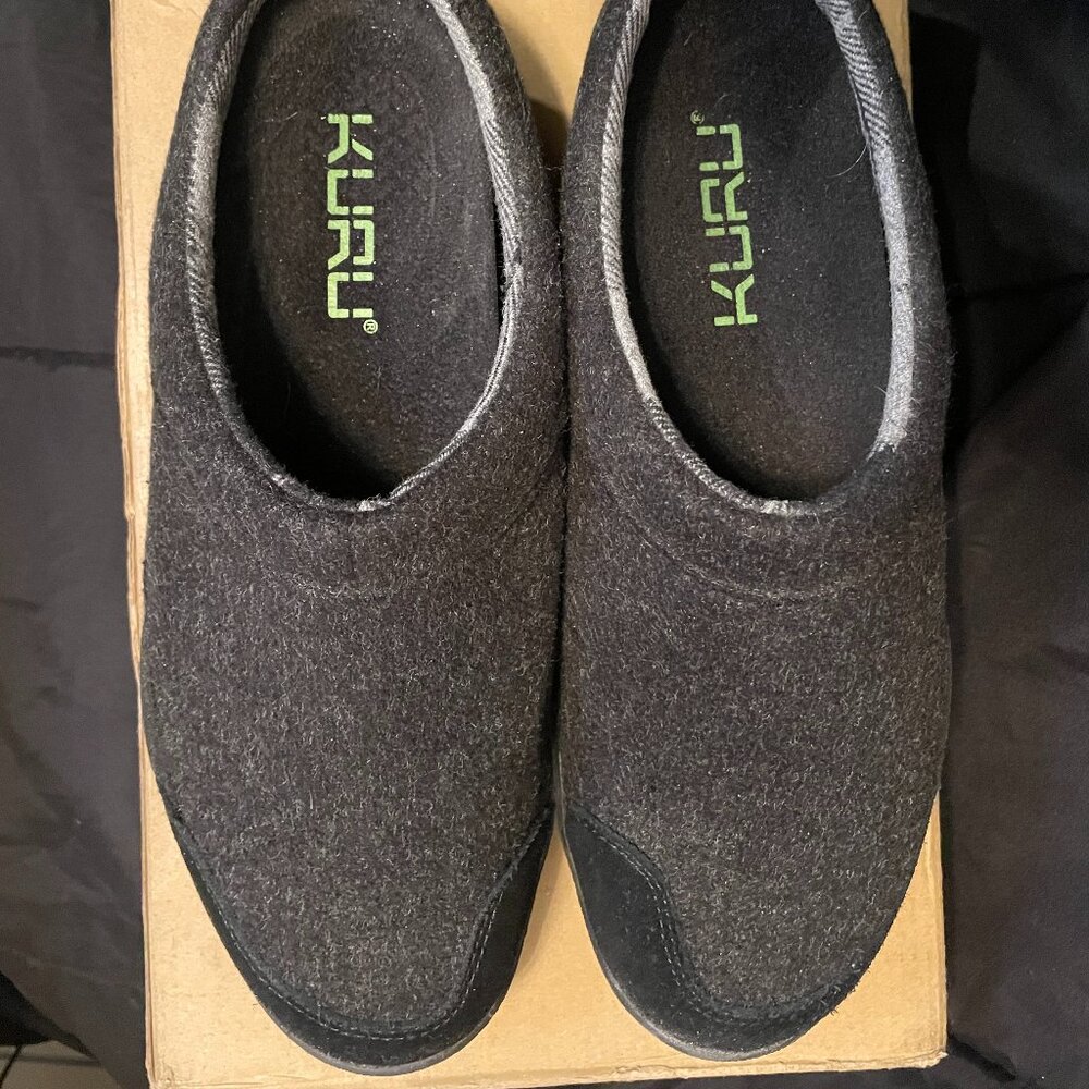 Men’s KURU DRAFT Slip-On Sneaker Clog House Shoe/Slipper Charcoal Black Size 12